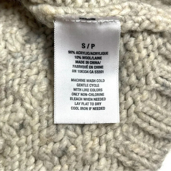 Cozy Aeropostale Wool Brown 3/4 Sleeve Button Down Cardigan Sweater - Size S - Picture 4 of 4